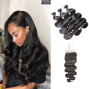 Brazilian-virgin-hair-bundles-with-closure-brazilian-body-wave-human-hair-full-cuticles-aligned