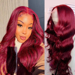 Burgundy-99J-body-wave-lace-front-wig-transparent-lace-frontal-wigs