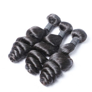 Brazilian-loose-wave-bundles with-frontal-closure-virgin-hair-weaves-with-preplucked-lace-frontal